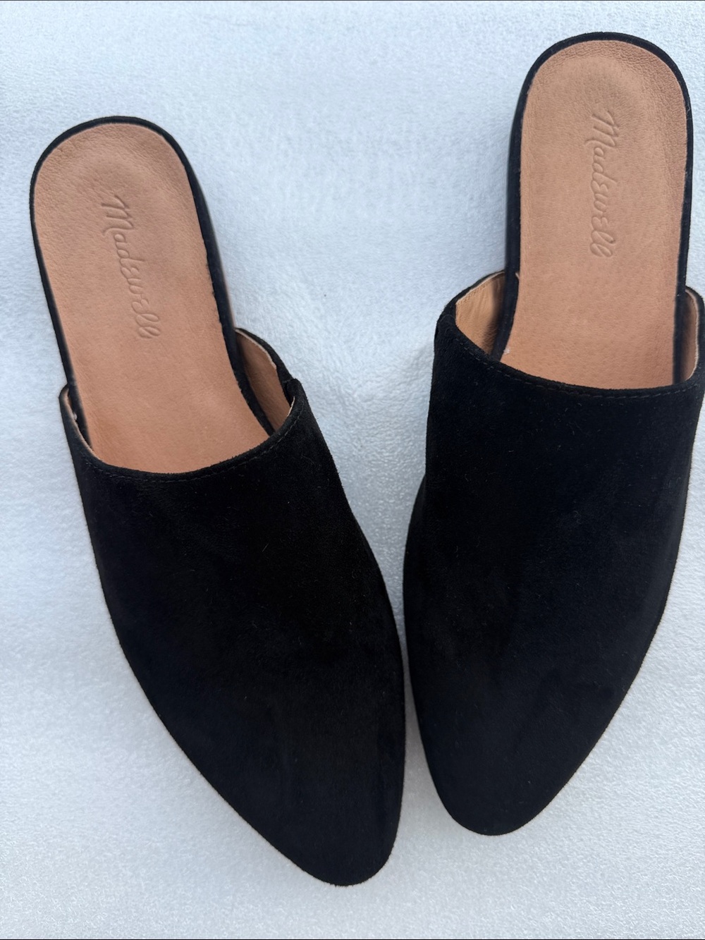 Madewell Black Suede Pointed Toe Slide Mules